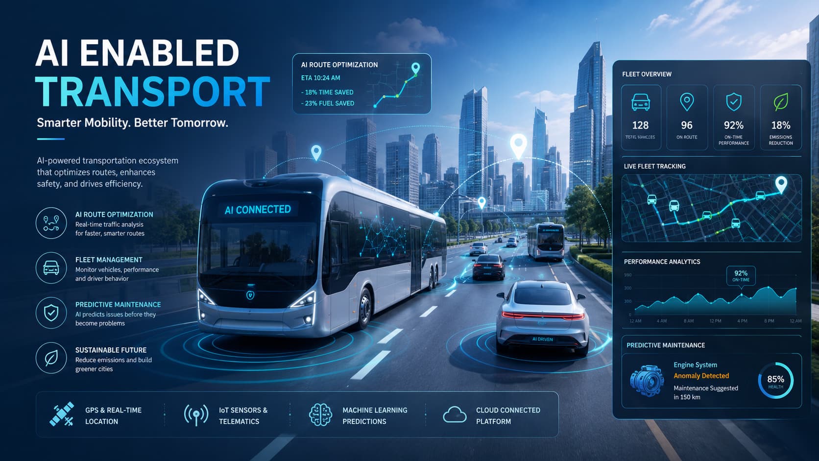 AI-enabled school transport tracking with route optimization and ETA prediction