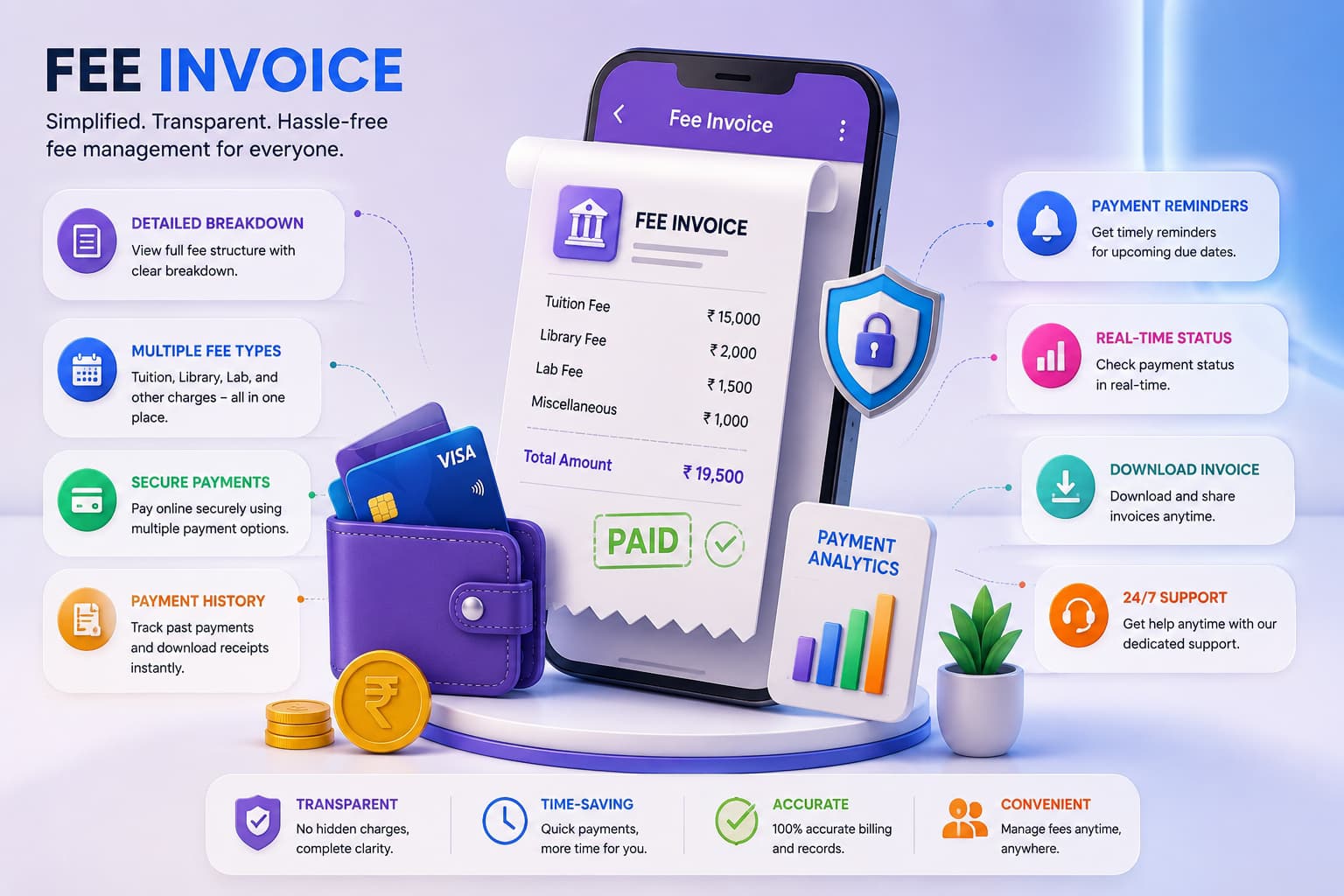 School fee management, online collection, billing and financial reporting system