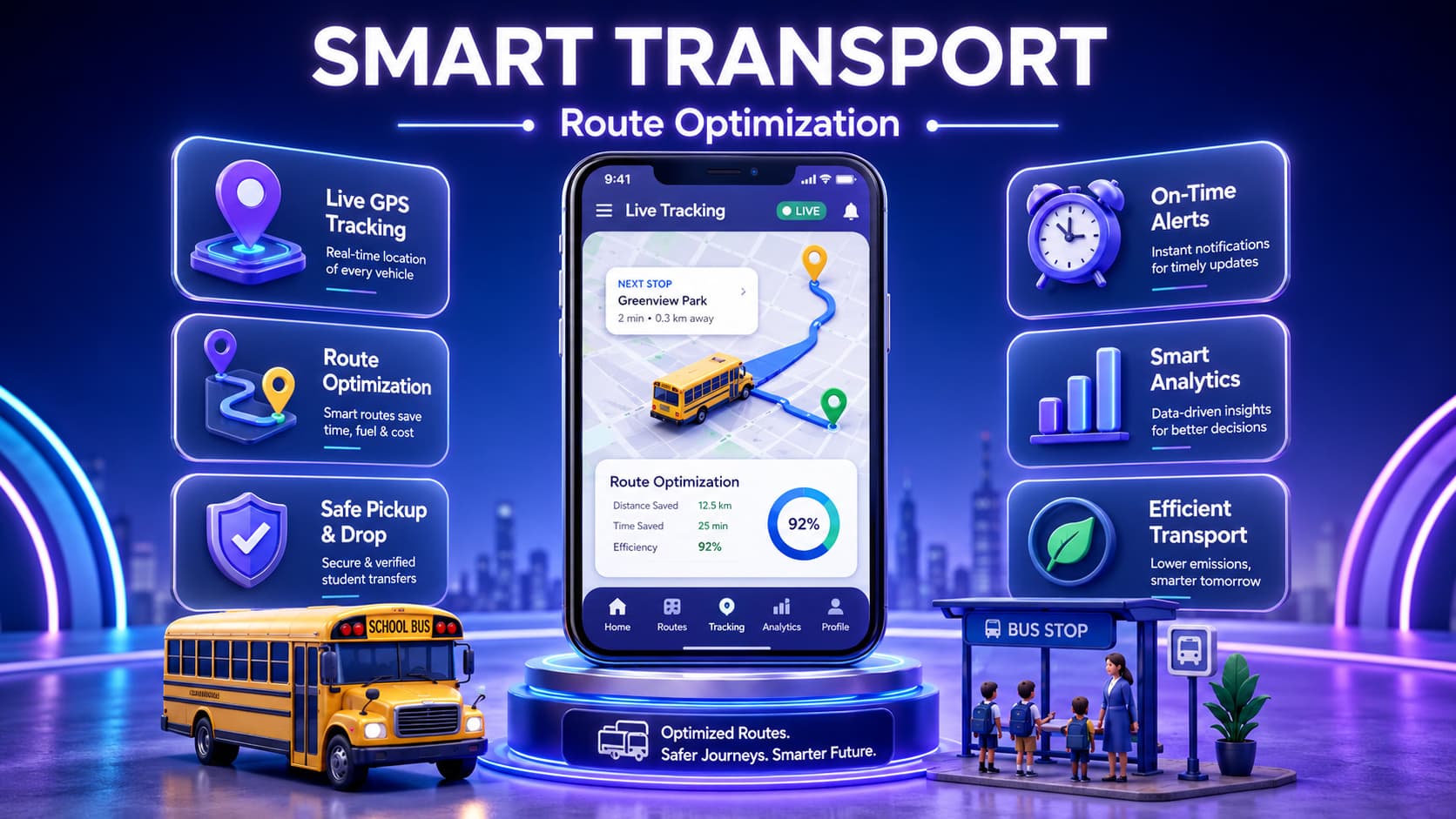 Deviceless GPS school transport tracking and student safety solution