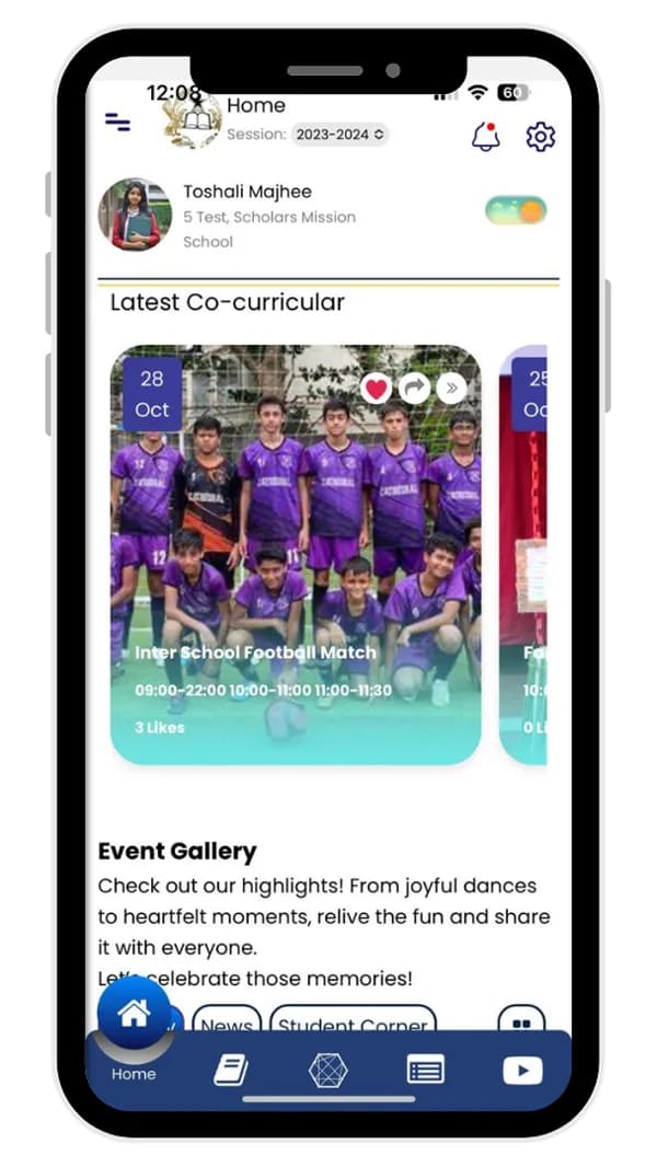 SchoolBellQ mobile application screen 2