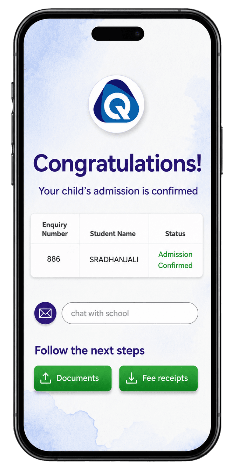 Admissions App screen 1