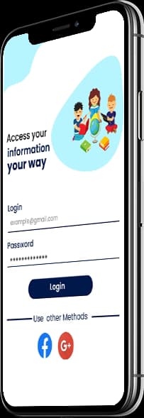 SchoolBellQ Mobile App Login SchoolBellQ mobile application login screen for students and parents