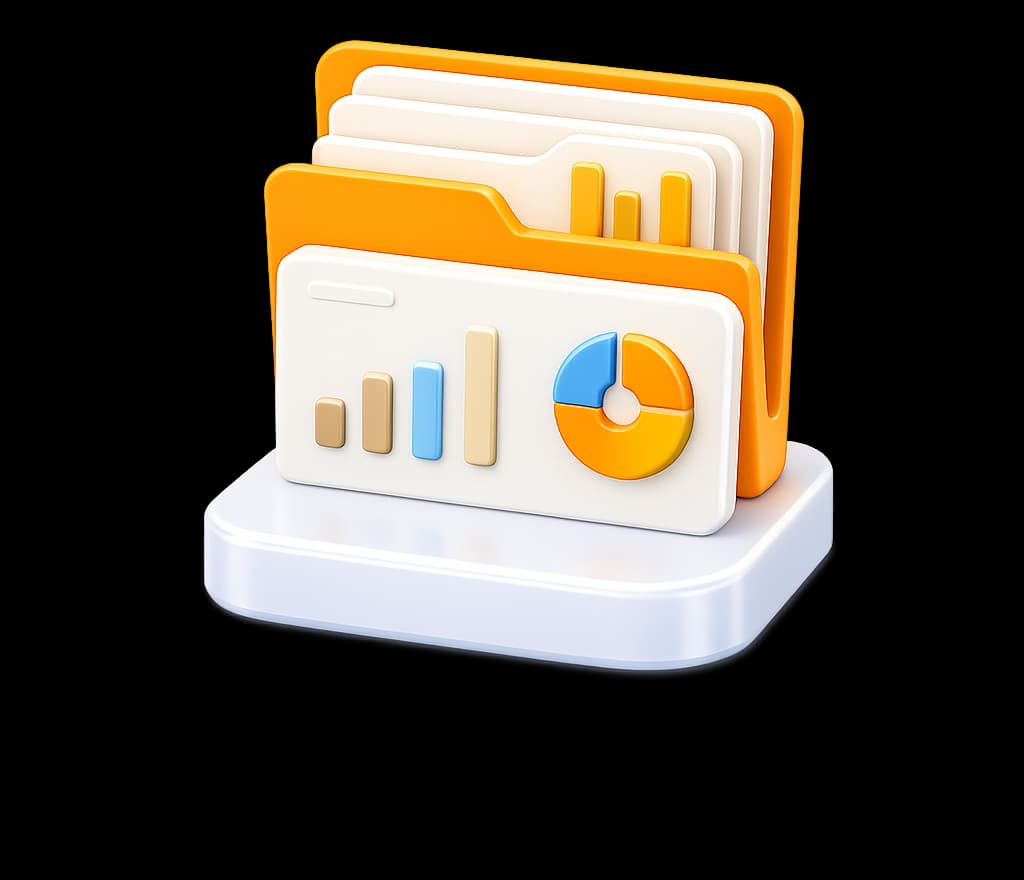 3D files and analytics dashboard representing back-office management