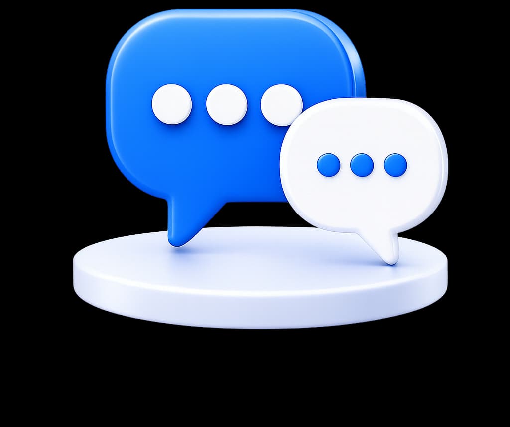 3D conversation bubbles representing feedback management software