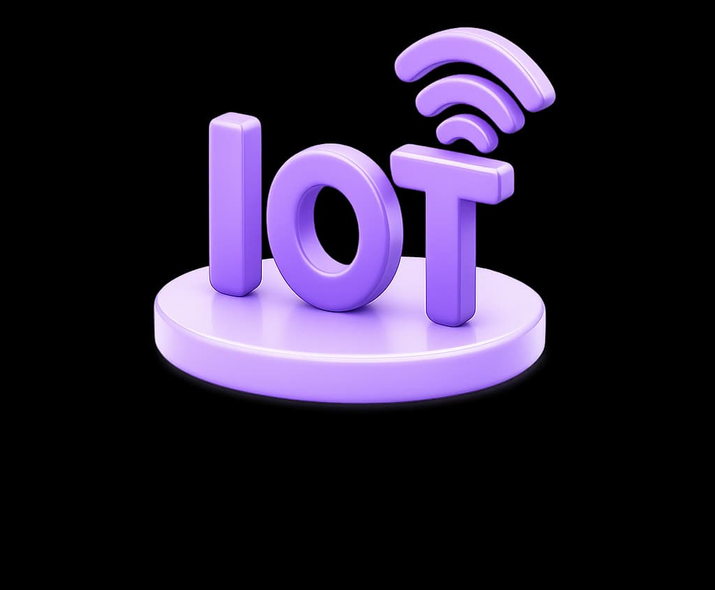 3D connected device symbol representing custom IoT solutions