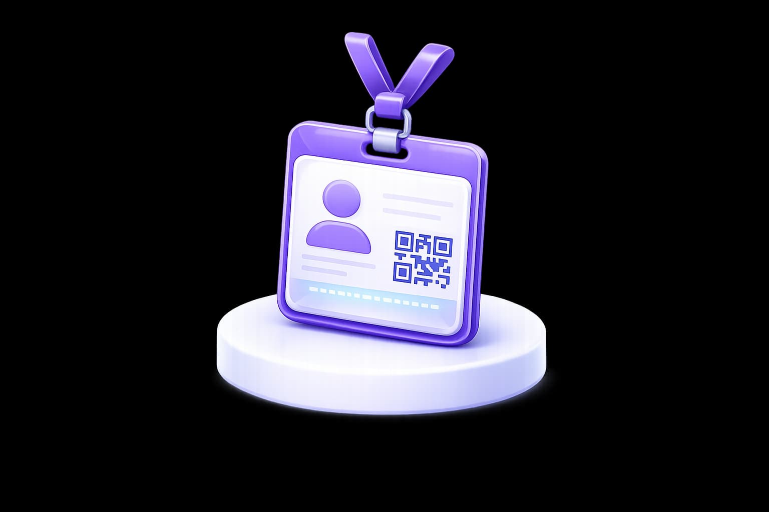 3D visitor identification badge representing visitor management software
