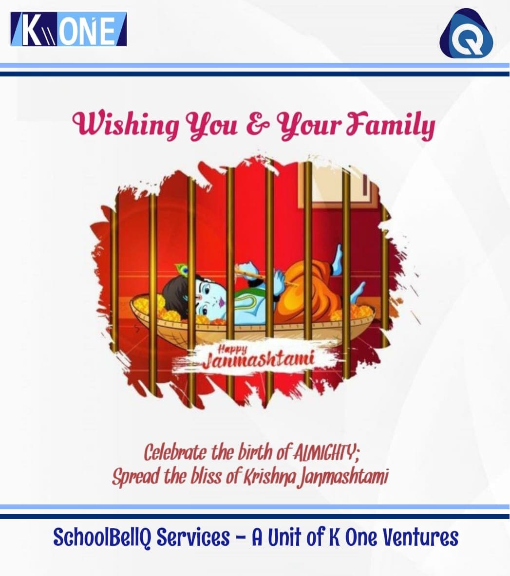Happy Janmashtami greeting poster showing baby Krishna in a basket, Aug 2022