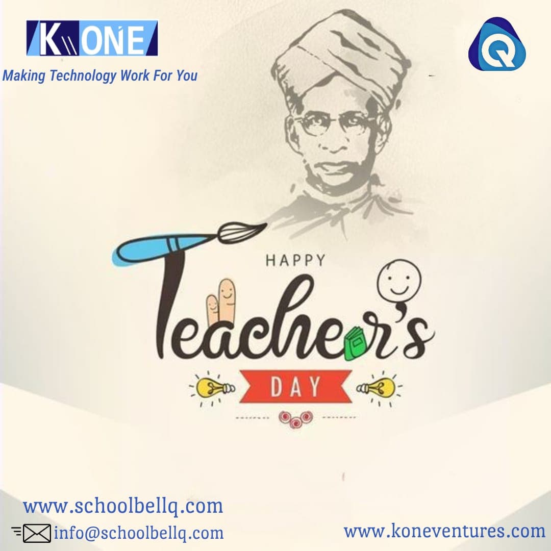 Happy Teacher's Day greeting poster with a sketch of Dr Sarvepalli Radhakrishnan, Sept 2022